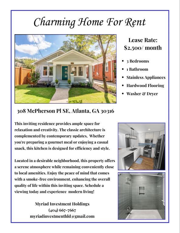 308 Mcpherson Pl Se - 2,500USD / month